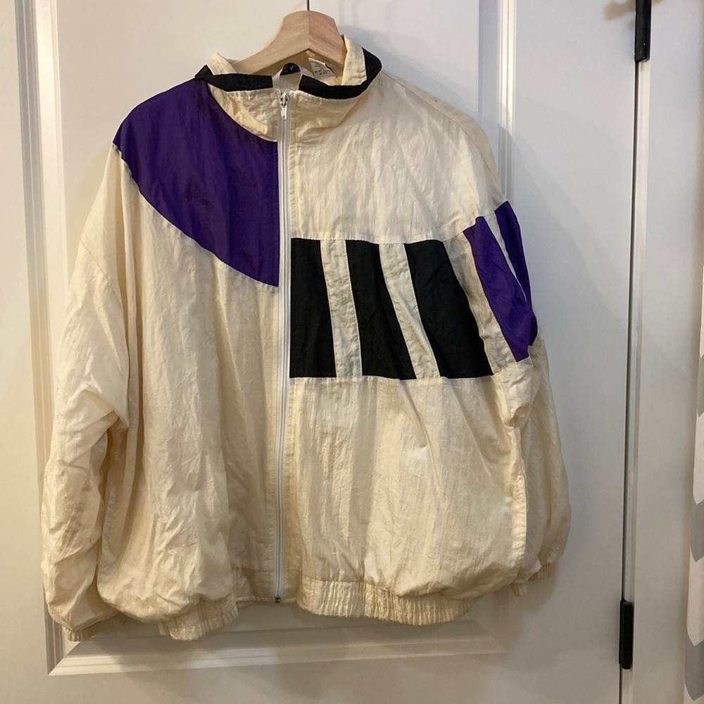 vintage 80s color blocked windbreaker sz XL